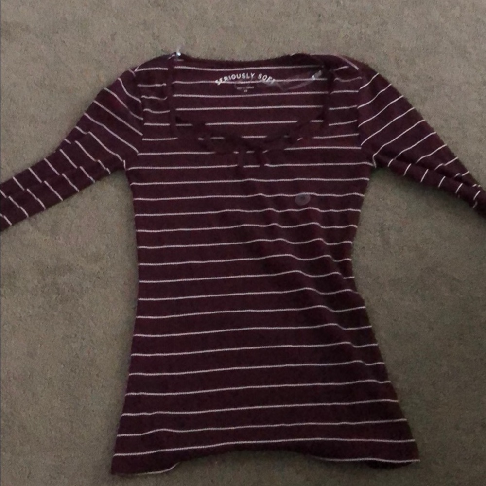 red and white stripped shirt